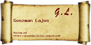 Goszman Lajos névjegykártya